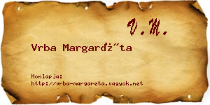 Vrba Margaréta névjegykártya
